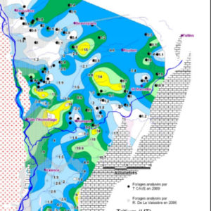 Modèle conceptuel de fonctionnement d’après la carte de datation et la carte piézométrique, bassin sédimentaire – Sud France